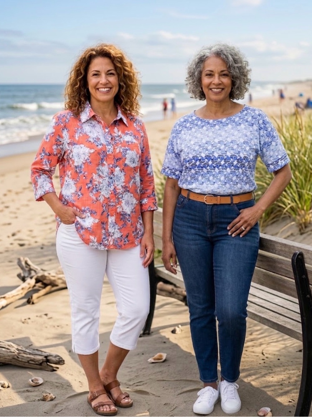 Karen Scott Lot of 2 XL Women's Tops Beach Coastal Vacation Island Cruise Travel